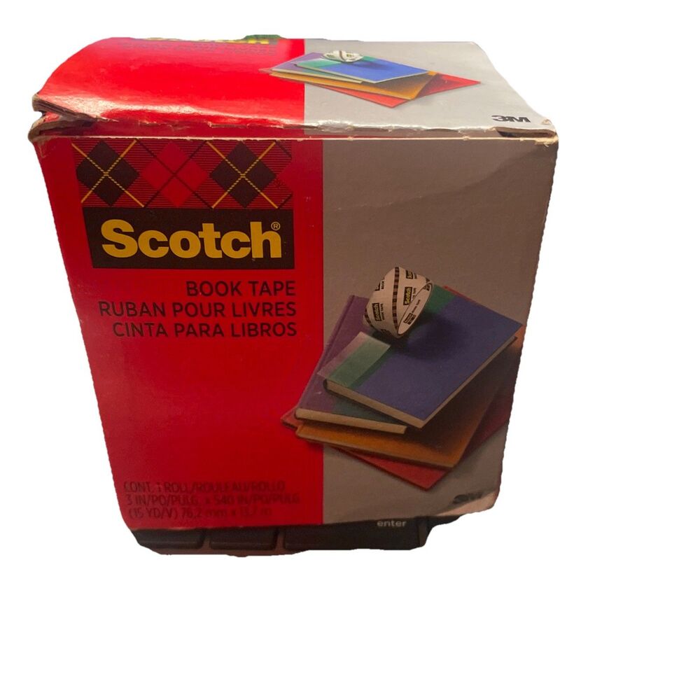 Scotch Book Tape, 2 in. x 540 in., 1 Tape Roll, Clear